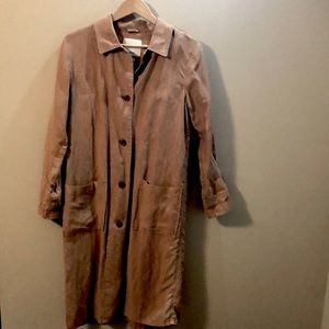 Aritzia Wilfred Long Linen Shirt Jacket